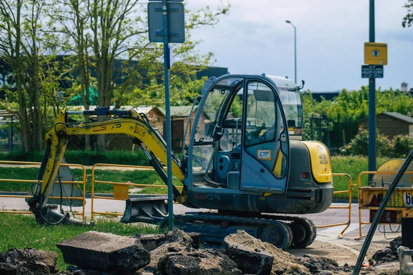 Reims France May 2021 Public Works Streets Reims Repair Gas — Stock Photo, Image