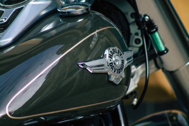 Reims Fransa 28 Mayıs 2021 Harley Davidson 114 motosiklet Reims caddelerinde park