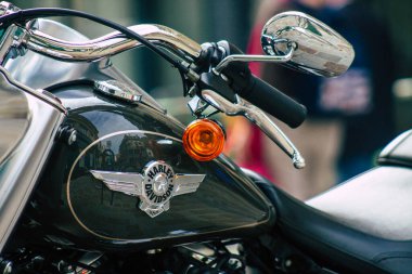 Reims Fransa 28 Mayıs 2021 Harley Davidson 114 motosiklet Reims caddelerinde park