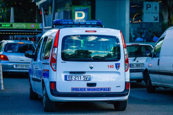 Reims Francia Mayo 2021 Coche Policía Patrulla Las Calles Reims — Foto de Stock