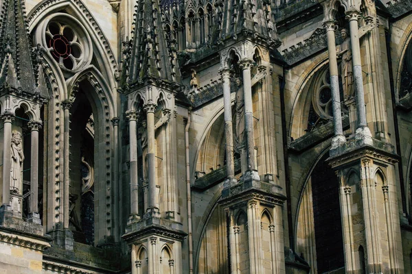 Reims France Mayıs 2021 Notre Dame Reims Katedralinin Dış Cephesi — Stok fotoğraf