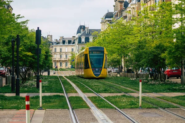 Reims France Mai 2021 Tramway Électrique Moderne Pour Les Passagers — Photo