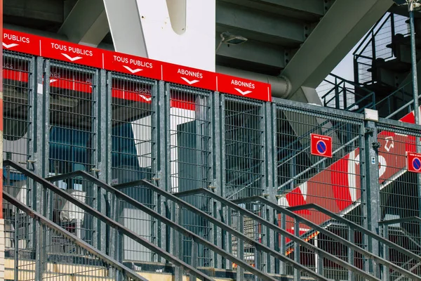 Reims Francie Května 2021 Fotbal Reims Stadion Nachází Centru Města — Stock fotografie