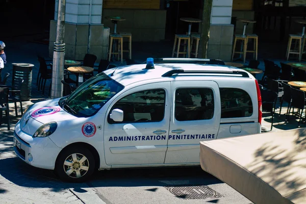 Reims France Mai 2021 Une Voiture Police Patrouille Centre Ville — Photo