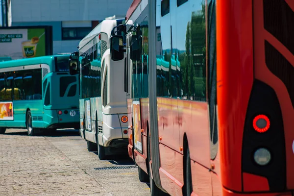 Reims Francja Maja 2021 Autobus Jadący Ulicami Reims Podczas Epidemii — Zdjęcie stockowe