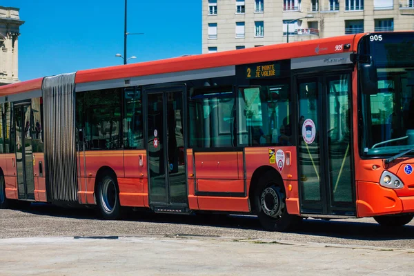 Reims France May 2021 Bus Driving Streets Reims Coronavirus Outbreak — Stock Photo, Image