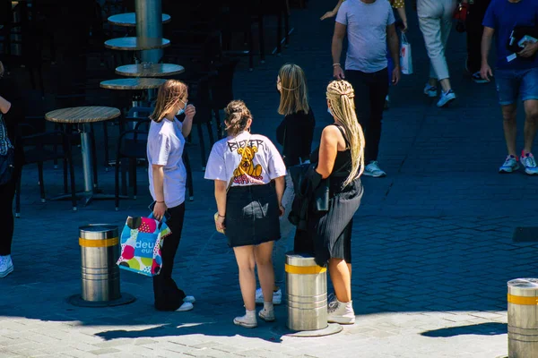 Reims Frankreich Juni 2021 Frau Läuft Während Des Coronavirus Ausbruchs — Stockfoto