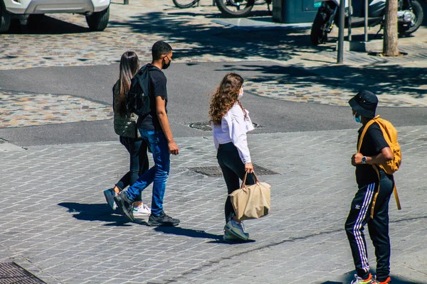 Реймс Франция Июня 2021 Года Пешеходы Идущие Улицам Реймса Время — стоковое фото