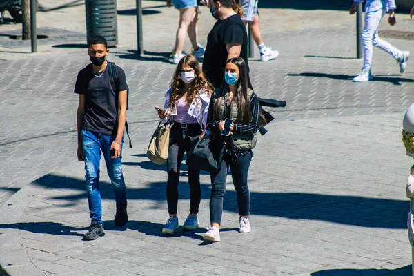 Reims Frankrike Juni 2021 Fotgjengere Som Går Reims Gater Coronavirus – stockfoto