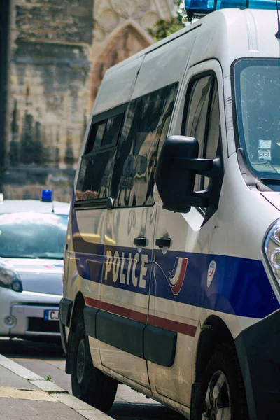 Реймс Франс Червня 2021 Року Поліцейська Машина Припаркована Перед Судом — стокове фото