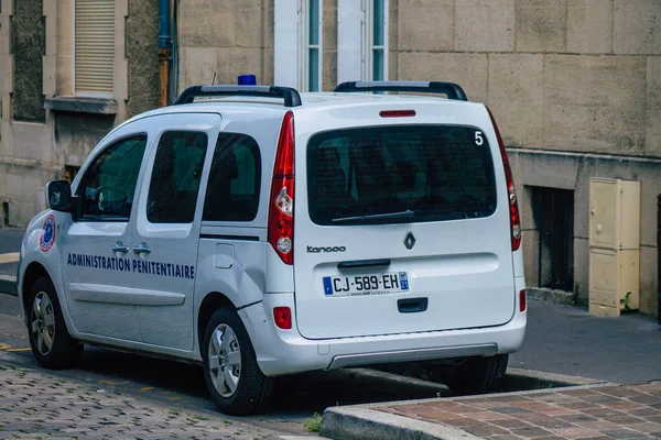 Reims Francia Junio 2021 Coche Policía Estacionado Frente Corte Reims — Foto de Stock