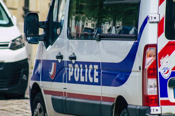 Reims Frankreich Juni 2021 Polizeiwagen Vor Dem Gericht Reims Geparkt — Stockfoto