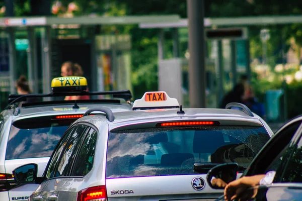 Reims France Juin 2021 Taxi Conduite Dans Les Rues Reims — Photo