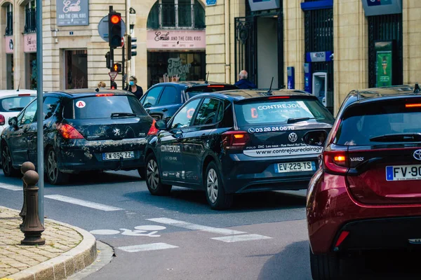 Reims France Juin 2021 Voiture Circulation Dans Les Rues Centre — Photo