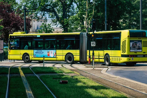 Reims France Juin 2021 Conduite Autobus Dans Les Rues Reims — Photo