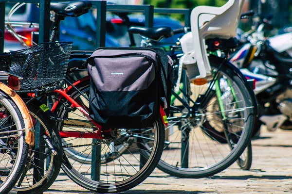 Reims France June 2021 Bicycle Parked Streets City Center Metropolitan —  Fotos de Stock