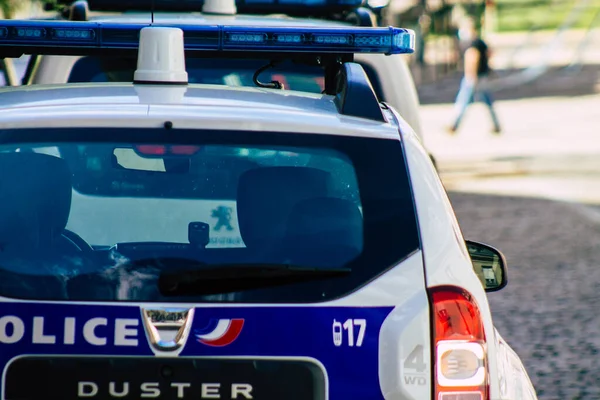 Reims France June 2021 Поліцейська Машина Припаркована Вулицях Рейму Під — стокове фото