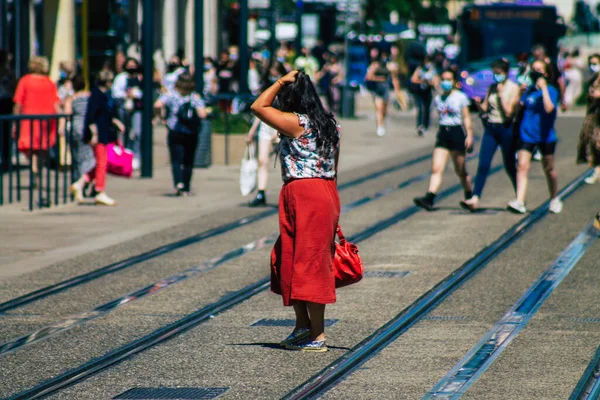Реймс Франция Июня 2021 Года Пешеходы Ходят Улицам Реймса Время — стоковое фото