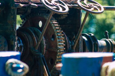 Reims France 14 Haziran 2021 Bir mavna Freycinet ölçeğine adapte olmuş bir nehir nakliye gemisidir, özel olmayan ambarlarda saklanan ve kayan panellerle ulaşılabilir malların taşınması için