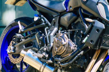 Reims France 14 Haziran 2021 Metropolitan Bölgesi şehir merkezinin caddelerine park etmiş motosiklet