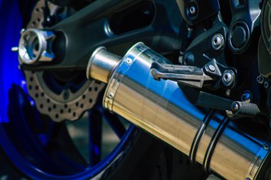 Reims France 14 Haziran 2021 Metropolitan Bölgesi şehir merkezinin caddelerine park etmiş motosiklet