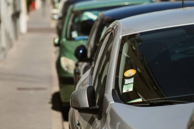 Reims France 17 Haziran 2021 Metropolitan Bölgesi şehir merkezinin caddelerine park etmiş.