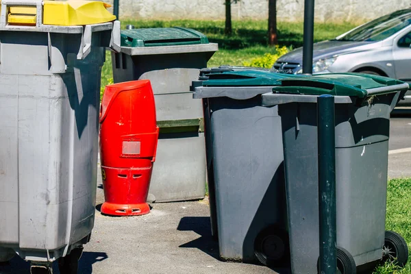 Reims şehir merkezinde 17 Haziran 2021 Reims Fransa Reims konteynırı