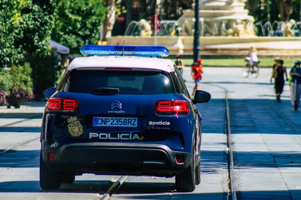 Sevilla España Julio 2021 Coche Policía Rodando Por Las Calles — Foto de Stock