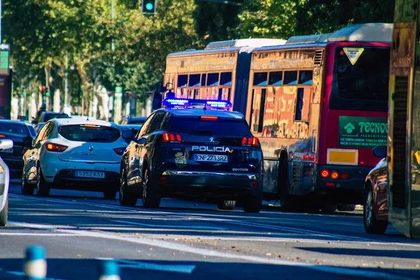 Sevilla España Julio 2021 Coche Policía Rodando Por Las Calles — Foto de Stock