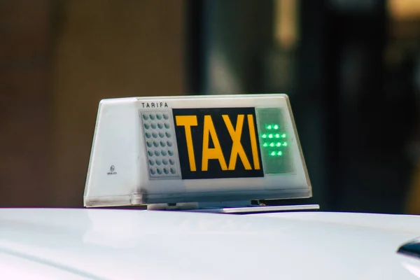 Sevilla Automatische Übersetzung Spanien Juli 2021 Taxifahrt Durch Die Straßen — Stockfoto