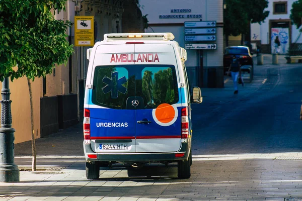 Séville Espagne Juillet 2021 Ambulance Dans Les Rues Séville Une — Photo