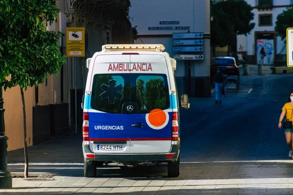 Séville Espagne Juillet 2021 Ambulance Dans Les Rues Séville Une — Photo