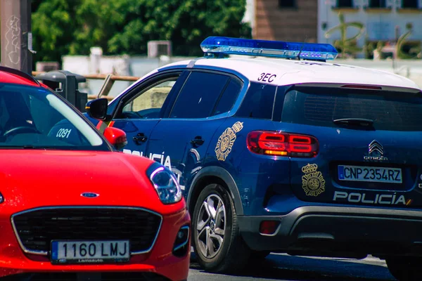 Sevilla España Julio 2021 Policía Patrulla Por Las Calles Sevilla — Foto de Stock