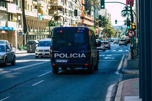 Sevilla Španělsko Červenec 2021 Policejní Auto Hlídkující Ulicích Sevilly Symbolického — Stock fotografie