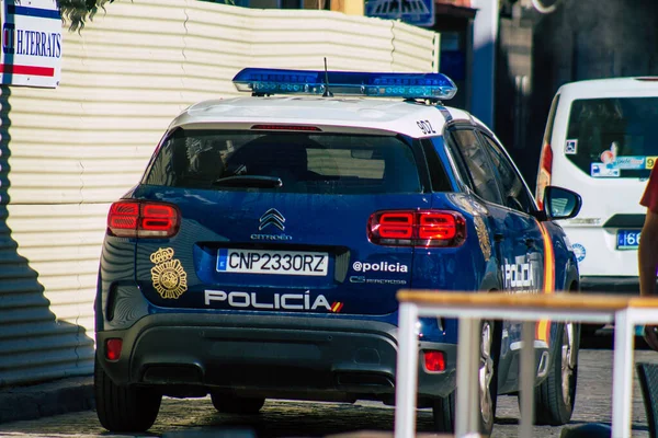 Sewilla Hiszpania Lipca 2021 Patrol Policyjny Ulicach Sewilli Symbolicznego Miasta — Zdjęcie stockowe