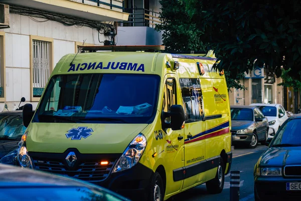 Séville Espagne Juillet 2021 Ambulance Dans Les Rues Séville Une — Photo
