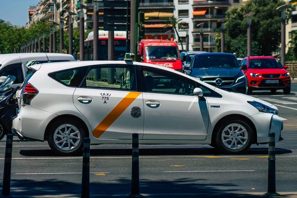 Sevilla España Julio 2021 Taxi Por Las Calles Sevilla Una — Foto de Stock