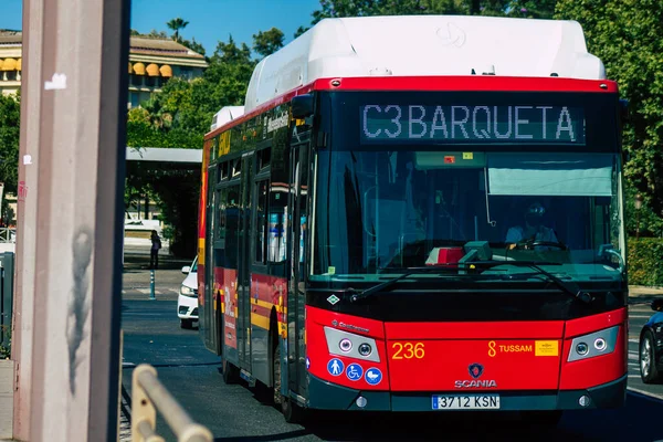 Séville Espagne Juillet 2021 Bus Dans Les Rues Séville Une — Photo