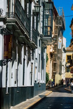 Seville İspanya 2 Temmuz 2021 Sevilla şehri, sembolik bir şehir ve İspanya 'nın güneyindeki Endülüs Bölgesi' nin başkenti.
