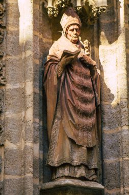 Seville İspanya 2 Temmuz 2021 Santa Mara de la Seder de Sevilla Başpiskoposluk Kilisesi dış cephenin ayrıntıları dünyanın en büyük Gotik katedrali.