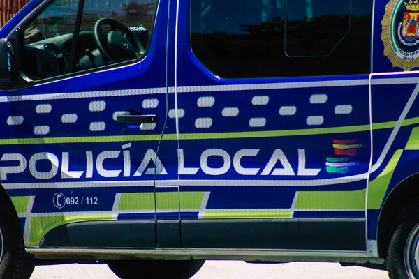 스페인 세비야 2021 스페인 남부의 상징적 안달루시아 세비야의 거리에 경찰차 — 스톡 사진