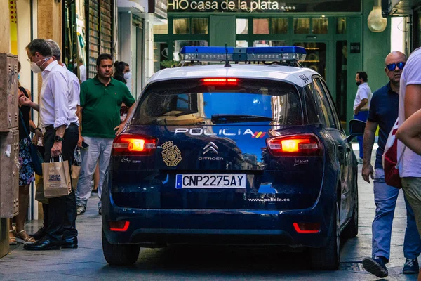 Sevilla Španělsko Července 2021 Policejní Auto Hlídkující Ulicích Sevilly Symbolického — Stock fotografie