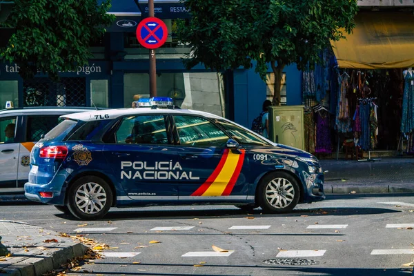 Sevilla Španělsko Července 2021 Policejní Auto Hlídkující Ulicích Sevilly Symbolického — Stock fotografie