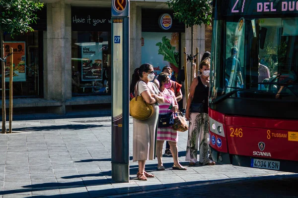 Sevilla Automatische Übersetzung Spanien Juli 2021 Busfahrt Durch Die Straßen — Stockfoto