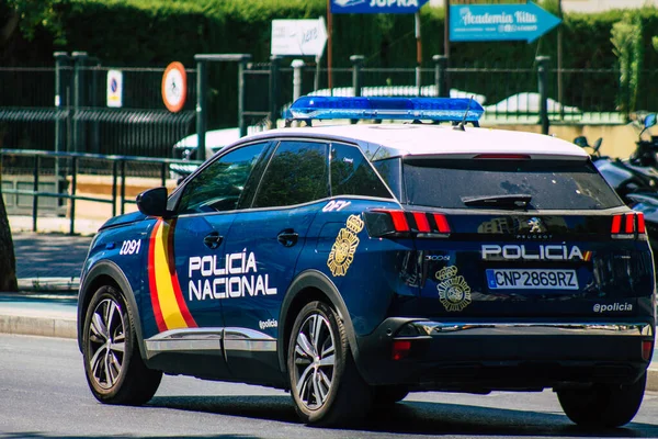 Sevilla Automatische Übersetzung Spanien Juli 2021 Polizeiwagen Patrouillieren Den Straßen — Stockfoto