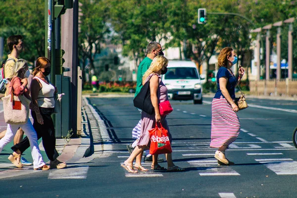 Seville Spain July 2021 Pedestrians Walking Streets Seville Coronavirus Outbreak — 스톡 사진