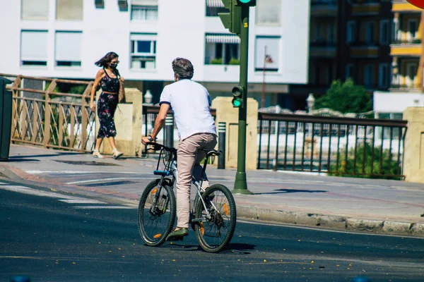 Sevilla España Julio 2021 Paseos Bicicleta Por Las Calles Sevilla — Foto de Stock