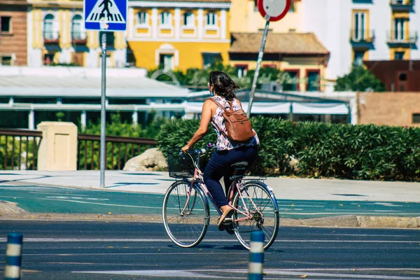 Sevilla España Julio 2021 Paseos Bicicleta Por Las Calles Sevilla — Foto de Stock