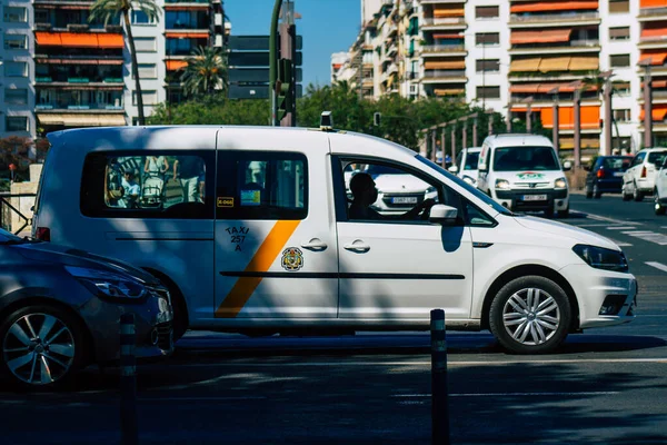 Séville Espagne Juillet 2021 Taxi Dans Les Rues Séville Une — Photo