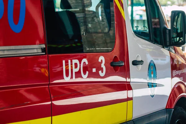 Seville Spain July 2021 Fire Engine Streets Seville Emblematic City — Foto Stock